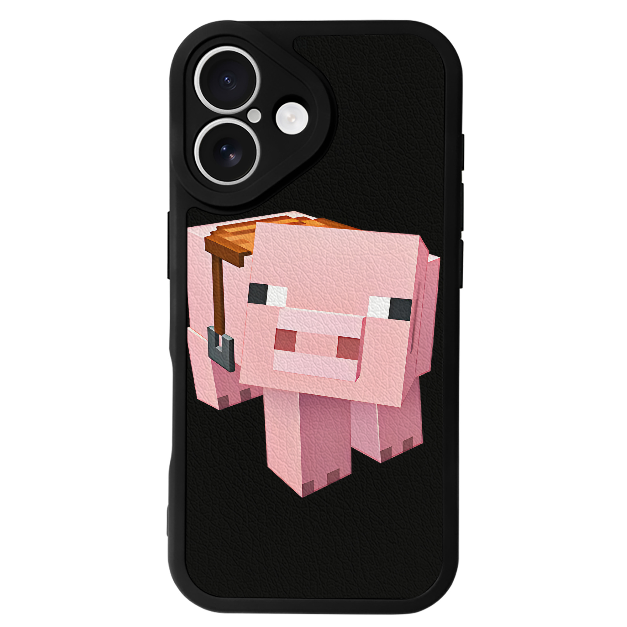（画像用） マインクラフト ブロックの世界 Minecraft MC Block world 【iPhone 16シリーズ対応】シリコンスマホケース（レザー調） 材質：シリコン